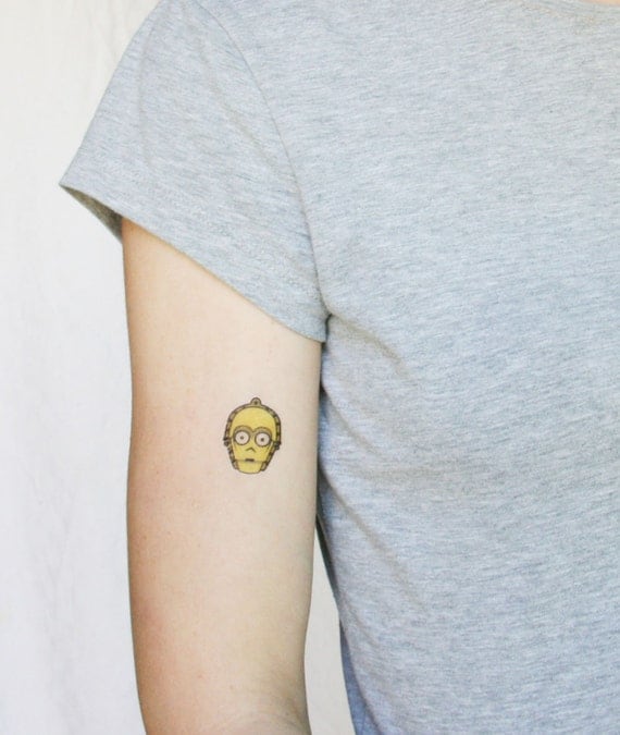 C3PO droid temporary tattoo- Star Wars